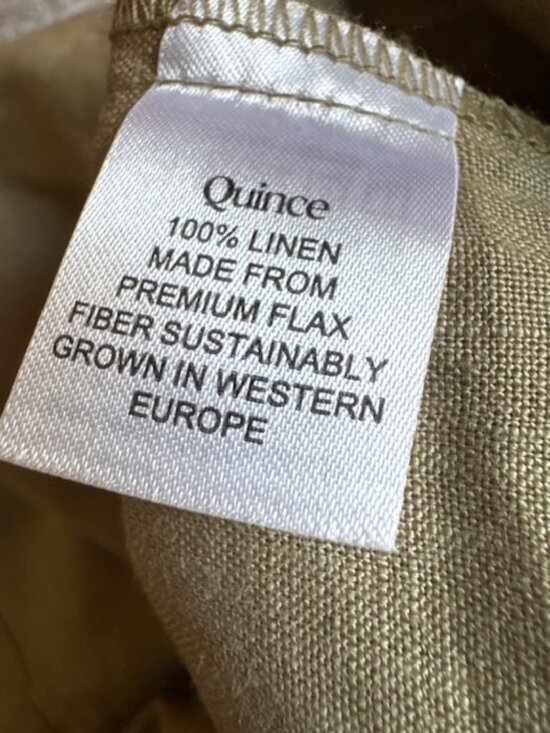 Quince Linen Button Front Dress Spring Summer Career Preppy Minimalist - Picture 11 of 12